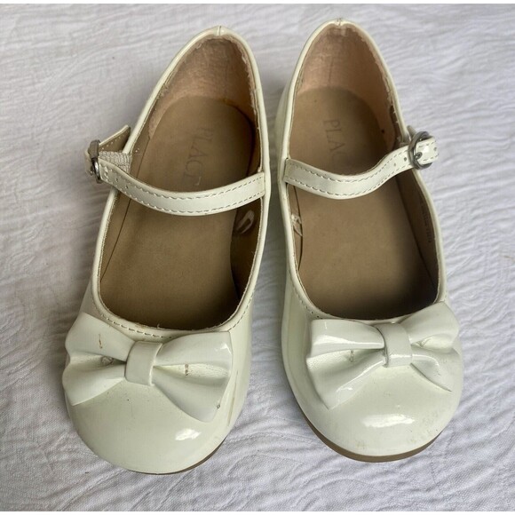 Toddler Girls Children's Place White Dress Shoes with Bow Patent Size 8 Toddler - Picture 12 of 13